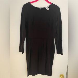 Woman’s: Long Sleeve Black Dress Back Zip, Knee length Size: XL